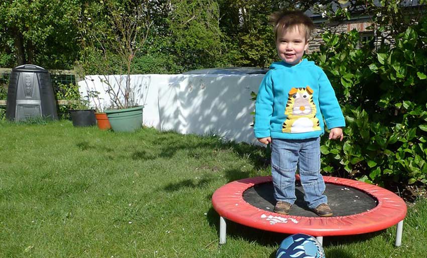 mini trampoline with kids